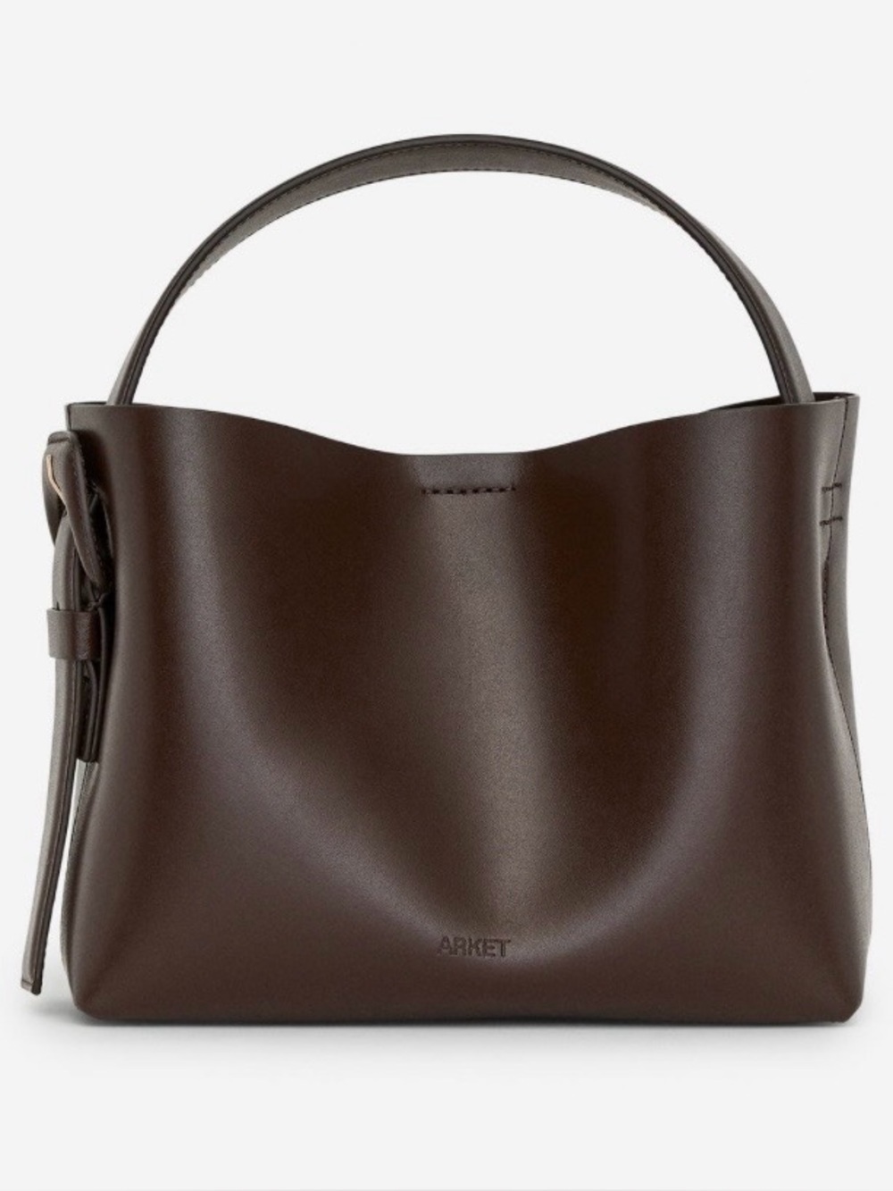 Arket Dark Chocolate Brown Leather Crossbody Bag, Like new - Picture 2 of 7